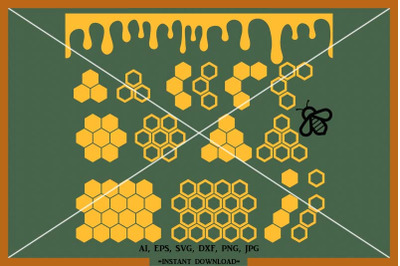 Honeycomb SVG, Honeycomb Pattern, Silhouette, Cricut, Cameo