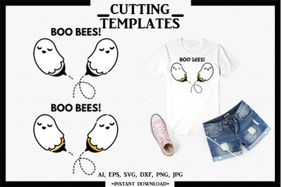 Boo Bees SVG, Bee SVG, Bee, Silhouette, Cricut, Cameo, SVG