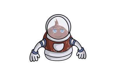 Coconut Fruit Astronaut Cartoon Character