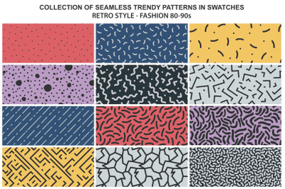Trendy seamless colorful patterns