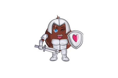 Coconut Fruit Knight Cartoon Character