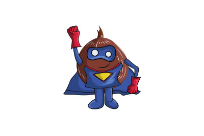 Coconut Fruit Superhero Cartoon Character