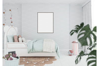 Interior scene artwork background frame mockup