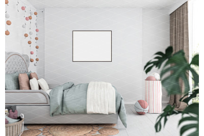 Interior scene artwork background frame mockup