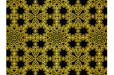 Pattern Abstract Gold Color Black Background
