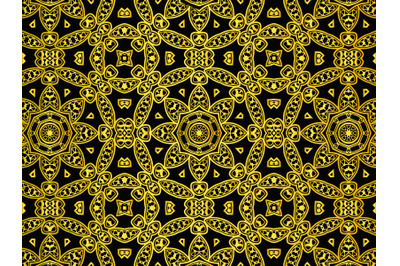 Pattern Abstract Gold Color Flower Design