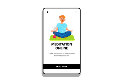 Meditation Online Training With Trainer Vector Illustration