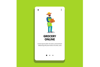 Grocery Online Store And Food Delivery Vector