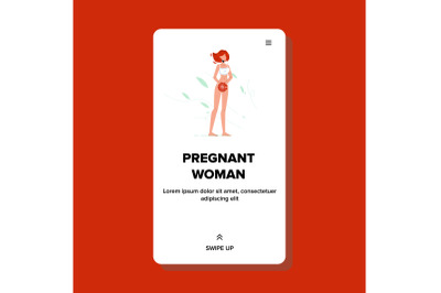 Pregnant Woman Maternity And Preparation Vector Illustration