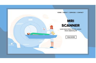 Mri Scanner For Examination Patient Health Vector