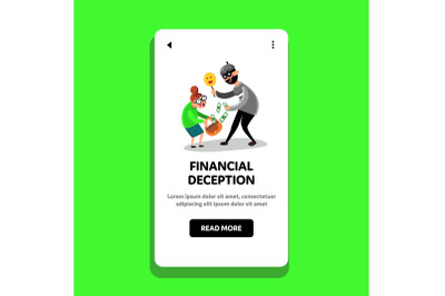 Financial Deception Cajolery Money People Vector Illustration