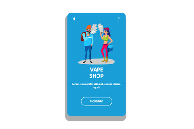 Vape Shop Clients Vaping E-Cigarette Device Vector