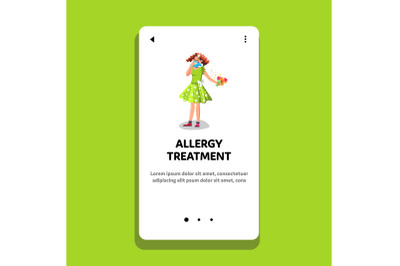 Allergy Treatment And Woman Healthcare Vector Illustration