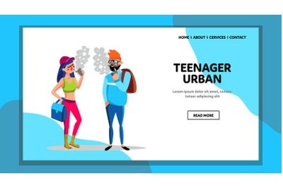 Teenager Urban Vape Electronic Cigarette Vector Illustration