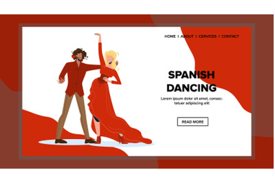 Spanish Dancing Couple Dancers Boy And Girl Vector