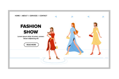 Fashion Show Glamor Clothes Presentation Vector Illustration