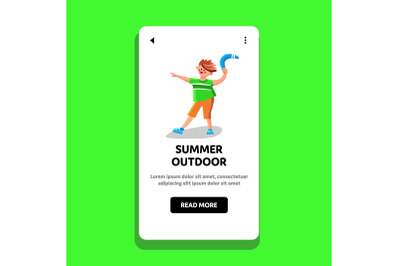 Summer Outdoor Playing Device Hold Teen Vector