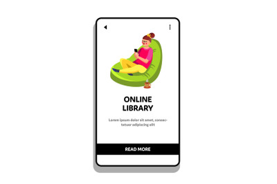 Online Library For Reading E-book In Phone Vector