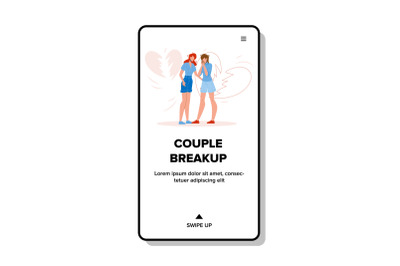 Couple Breakup Girlfriends Broken Love Vector Illustration