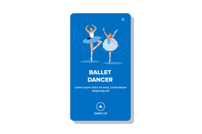 Ballet Dancer Woman Wearing Tutu Costume Vector