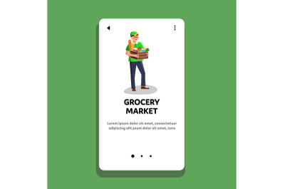 Grocery Market Products Package Delivery Vector Illustration