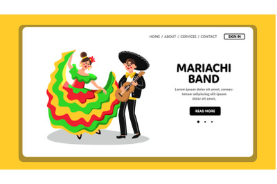 Mariachi Band Performing Music And Dancing Vector