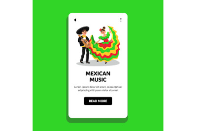 Mexican Music Play On Guitar Mariachi Man Vector