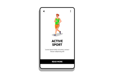 Active Sport Athlete Man Jogging Or Running Vector