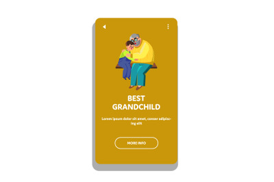 Best Grandchild Hugging With Grandfather Vector Illustration