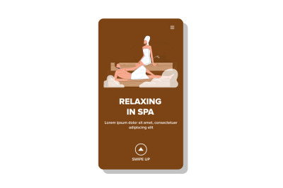 Relaxing Spa Salon Sauna Clients Service Vector