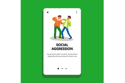 Social Aggression Fighting Men Conflict Vector Illustration