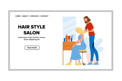 Hair Style Salon Client Hairdresser Service Vector