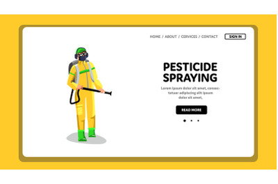 Pesticide Spraying Agricultural Farm Worker Vector Illustration