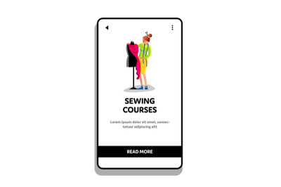 Cutting And Sewing Courses Dressmaking Vector Illustration