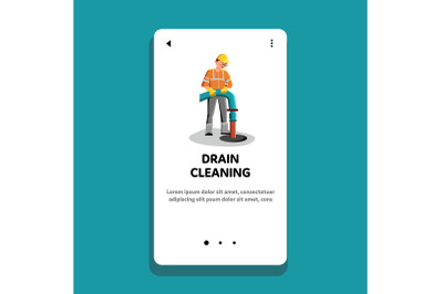 Drain Cleaning And Repair Service Worker Vector