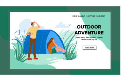 Outdoor Adventure And Expedition Travel Vector Illustration