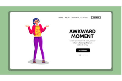 Awkward Moment Confused Shrug Young Woman Vector