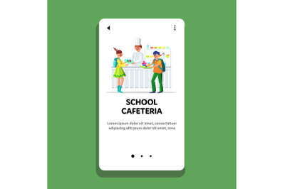 School Cafeteria Visit Pupils Boy And Girl Vector