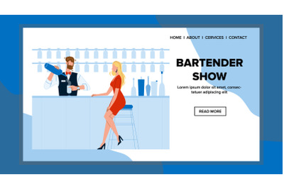 Bartender Show And Make Cocktail Recipe Vector