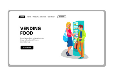 Vending Food And Drinks Automatic Machine Vector