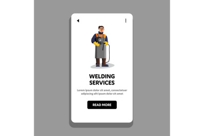 Welding Service Business Worker Welder Vector Illustration