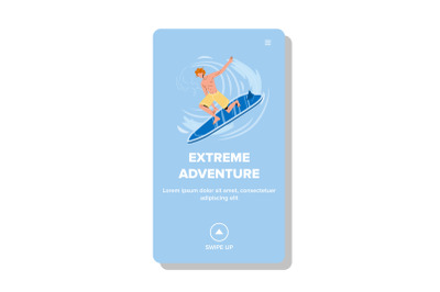 Extreme Adventure And Active Water Sport Vector