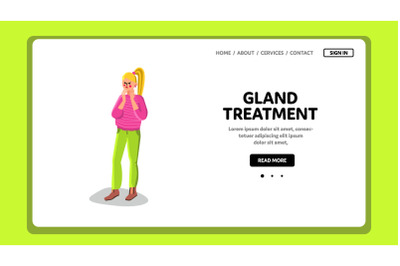 Gland Treatment Illness Woman In Clinic Vector