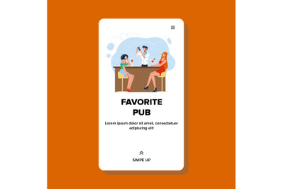 Favorite Pub For Drink Delicious Cocktails Vector