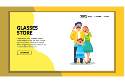 Glasses Store For All Ages Customers People Vector