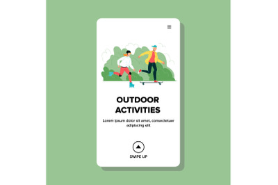 Outdoor Activities On Extreme Transport Vector Illustration