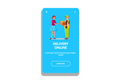 Delivery Online Service Courier And Client Vector