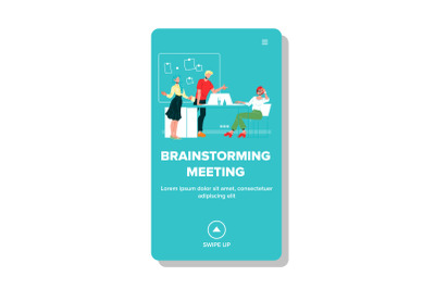 Brainstorming Meeting In Conference Room Vector Illustration