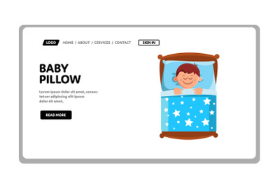 Baby Pillow And Blanket Of Comfortable Bed Vector