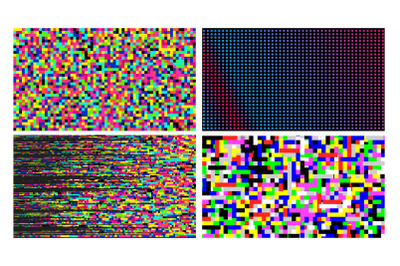 Pixel Noise Of Channel Grain Screen Set Vector